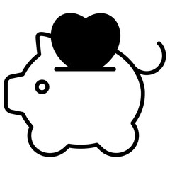 Piggy solid glyph icon