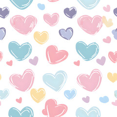 Valentine's Day with heart seamless pattern background.
