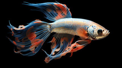 Beautiful mosaic fish swimming