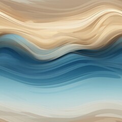 Fototapeta premium Abstract background with blue and beige waves. Wavy seamless pattern for web design, printing, wallpaper, decor 