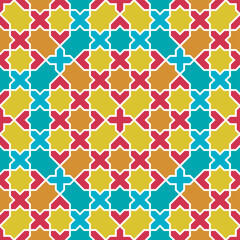 Seamless geometric pattern in arabic style Zellij