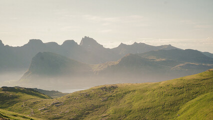 Fototapeta premium landscape with fog in the mountains