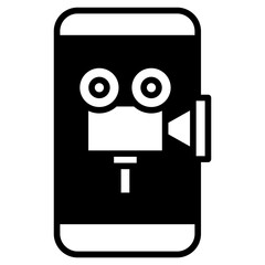 Cinema Mobile solid glyph icon