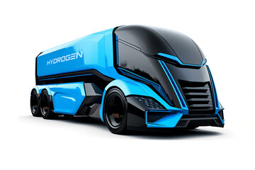 Blue hydrogen fuel cell truck