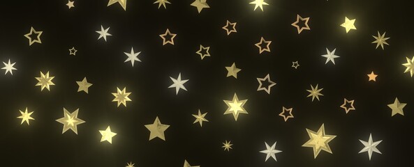 Stars - Festive christmas card. Isolated illustration white background. -