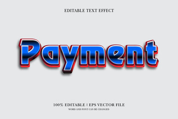 Payment Editable text Effect with  3d vector design