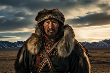ancient image of a mongolian person