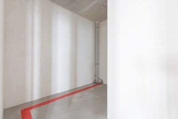 interior of the apartment without decoration in gray colors. rough finish