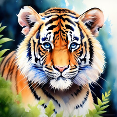 Obraz premium Tiger in watercolor style