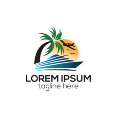 Modern travel agency logo, logistics delivery logo design concept isolated vector template illustration