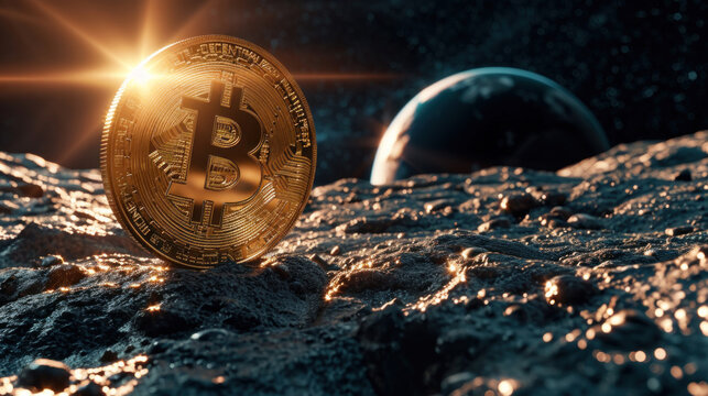 Bitcoin on the Moon - symbol of all time high price