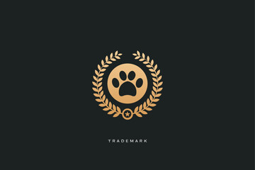 paw center pet shop dog care clinic vector logo concept design