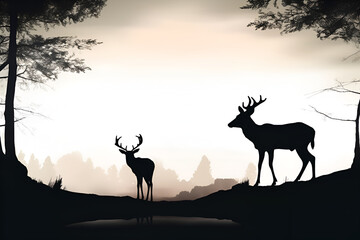 Fototapeta na wymiar Wildlife silhouette