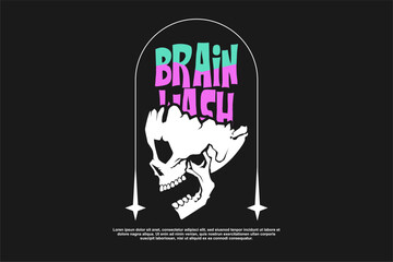 skull horror type of design vector tshirt design suitable for printing
