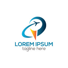 Modern travel agency logo, logistics delivery logo design concept isolated vector template illustration