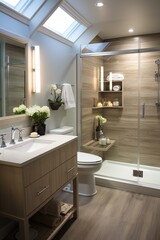 Modern bathroom interior with natural elements