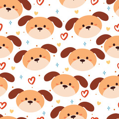 seamless pattern cartoon puppy. cute animal wallpaper for textile, gift wrap paper