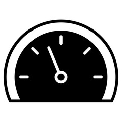 Speedometer solid glyph icon