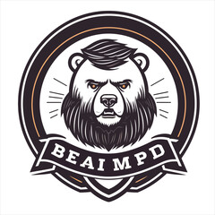Creepy bear head logo,AI generative