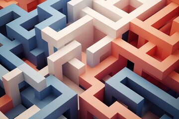 Abstract maze geometric background  