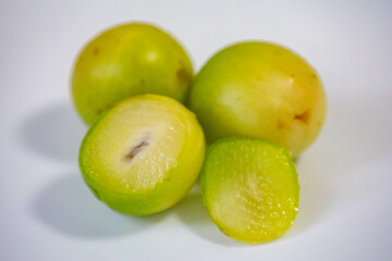 Ripe umbu fruit (Spondias tuberosa). Typical of the hot regions of Brazil