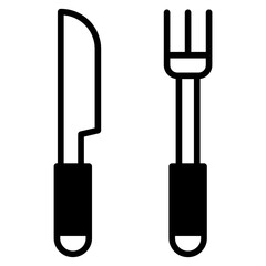 Silverware solid glyph icon