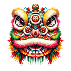 Fototapeta premium Watercolor Dragon Custom Mask Lunar New Year Festive Clipart - Unique, Vibrant Artistic Creations. Asian Festival Traditional Style Art Illustrations. Celebration Hand-Painted for Cultural Events.