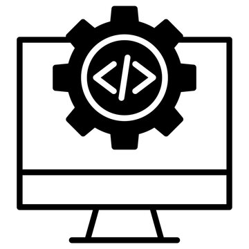Code development solid glyph icon