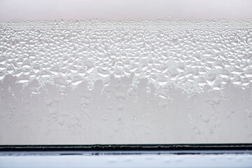 Condensation on the window during the cold season.
