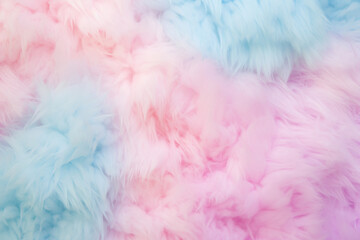 Fluffy cotton candy texture in soft pastel color background