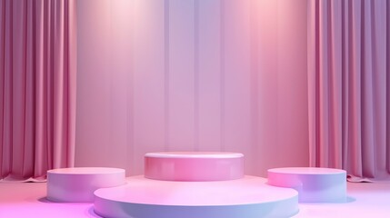 3d render abstract combination of simple and elegant background with empty stage Cube podium or cube pedestal. showcase for product presentation