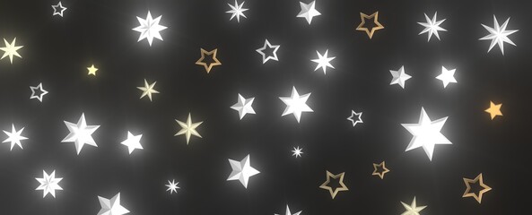 XMAS stars. Confetti celebration, Falling golden abstract decoration for party, birthday celebrate,