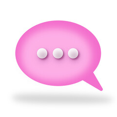 Chat icon with three dots in pink color - web icon