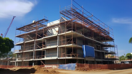 Construction site of a multi-story residential building
