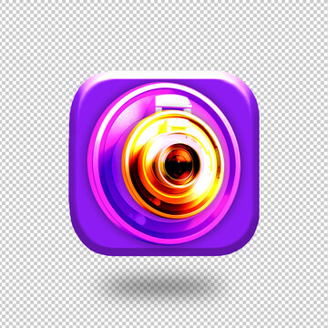 3d round Instagram logo Icon social media isolated 3d render transparent background photo