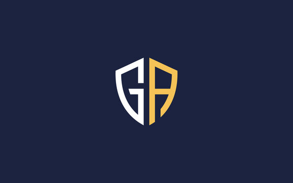 letter ga with shield logo icon design vector design template inspiration