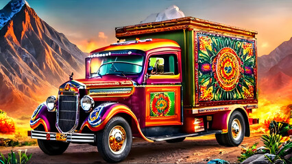 trucks, Pakistani truck, Truck Art, Pakistani truck art,  on the road, Designs, HD wallpaper, HD background,