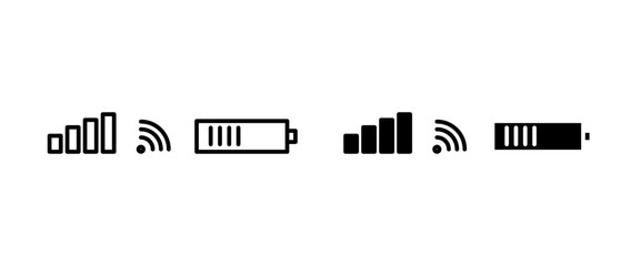 Status bar icon set. vector illustration