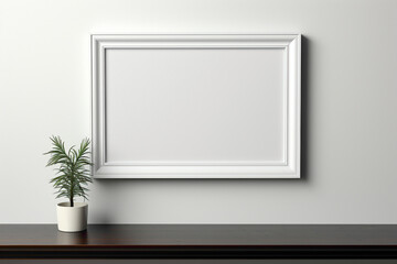 A sleek white frame placed on a pristine white background, offering a simple and elegant setting for your copy text in a high-definition image.