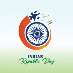 26th January Republic Day of India Celebration with Happy Indian Republic Day Template Banner Design. Happy Republic Day of India