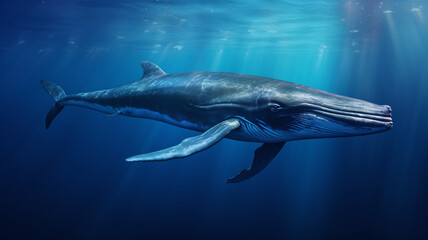 Obraz premium Humpback whale underwater. AI generated