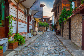 Nessebar old town in Bulgaria. Nesebar is one of the major seaside resorts on the Bulgarian Black...