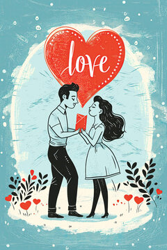Valentine's day card with "love" text