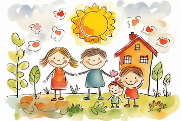 family in the garden
