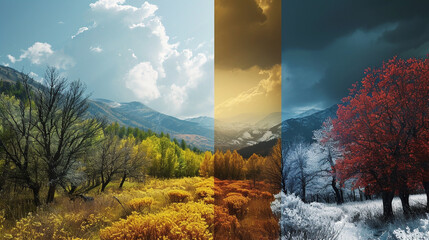 Four Seasons: Document the same landscape across all four seasons. Showcase the changing colors, weather, and moods of the location, providing a comprehensive view of its natural beauty. Generative AI