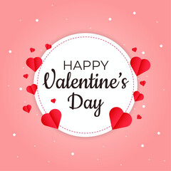Happy Valentine's Day Post Card Template Design.