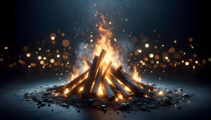 Beautiful lohri bonfire background. - obrazy, fototapety, plakaty