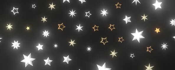 XMAS stars. Confetti celebration, Falling golden abstract decoration for party, birthday celebrate,