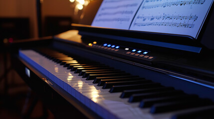 piano keys and music