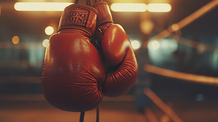 Bloodstone boxing gloves in the boxer's gym